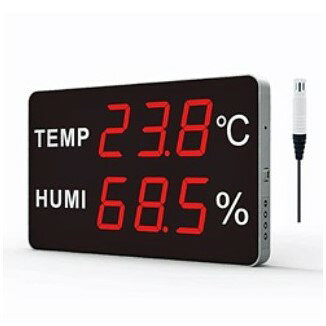【商品説明】●メモリー数43000のデータロガー機能付きの大型LED温湿度表示器HE230A-EXは、文字高76mmの明るいLED デジタルディスプレイを採用し、40m離れた場所から温度・湿度値を見ることができる表示計です。 ●データロガーでのロギング間隔は2秒〜86400秒で自在に設定でき、ダウンロードしたログデータはグラフと数値表、ロギング中の最低・最高・平均値を表示します。 ●最高・最低アラーム温度/湿度を指定でき、オプションの警報器を接続することにより、電子音とLEDの点滅でアラーム測定中の温度や湿度がアラーム状態であることを知らせします。 ●HE218A-EXは、3mケーブル長の外部温湿度センサーにより離れた場所の温度・湿度測定に対応します。 ●用途：倉庫、工場、事務所、学校、病院、博物館や美術館等での温湿度管理に ●測定範囲：温度 -40 〜 +85 ℃、湿度 5〜95 %RH ●機能：メモリー数 43000データロガー ●温度・湿度アラーム：温度・湿度アラームOn/Off、温度・湿度校正値入力 ●分解能：温度 0.1 ℃、湿度 0.1 %RH ●測定間隔：15秒 ●精度：温度 ±0.5℃ (-20〜+70℃範囲)、温度 ±1℃ (その他範囲)、湿度 ±5 %RH (20〜90 %RH範囲)、湿度 ±8 %RH (その他範囲) ●電源：100〜200 VAC ●本体使用環境：温度 -20〜+70 ℃、湿度 90 %RH以下(結露なきこと) ●サイズ・重量：380mm x 240mm x 45mm、約2.08kg、センサーコード長 3m ●センサータイプ：デジタル温湿度センサー ●付属品：ソフトウェアCD/USBケーブル、日本語取扱い説明書、電源コード、温湿度センサー類似商品はこちらエムケー MK HE230A-TH-USB 大81,555円エムケー MK HE230A-EX 大型LED82,513円エムケー MK HE230A-TH 大型LED78,983円エムケー MK HE218A-EX 大型LED59,527円エムケー MK HE218A-TH 大型LED51,866円エムケー MK EL-USB-2LCD+ US32,412円エムケー MK GM1365 USB温湿度デー10,205円エムケー MK DT-191A USB温湿度デ9,427円エムケー MK TM-182 デジタル温湿度計43,904円エムケー MK TM-305U 温湿度データロ30,317円エムケー MK RHTEMP125 高温耐熱温184,687円エムケー MK EL-USB-2+ USB温湿27,623円