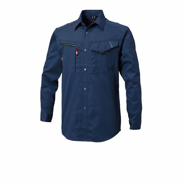 三愛 SAN-AI 4580507643161 JA234 SSシーズン長袖シャツ ネイビー 3L