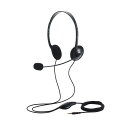 エレコム(ELECOM) HS-HP14STBK ヘッドセット マイク付き ヘッドホン 有線 3.5mm 4極接続 ステレオ オーバーヘッド 軽量 小型 ミュート機能 ブラック HSHP14STBK