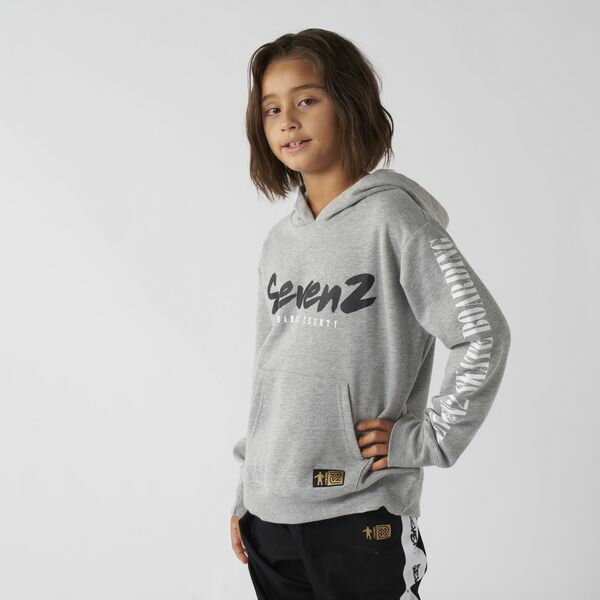 【11/25限定！抽選で最大100％ポイントバック】4582621327231 SEVEN2 144122 裏起毛スウェットパーカー 杢グレー サイズ：140