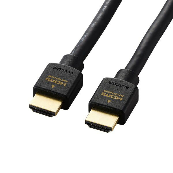 ELECOM エレコム CAC-HD21E30BK2 HDMI 2．1 ケーブル ウルトラハイスピード 3m 8K 60Hz 4K 120Hz eARC VRR Dynamic HDR イーサネット ブラック CACHD21E30BK2