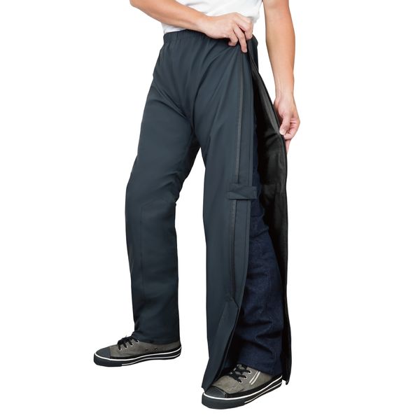 ラフアンドロード RR7859BK1 バイク パンツ 3レイヤーサイドオープンストレッチレインパンツ ブラック S