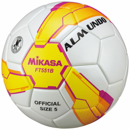 ミカサ MIKASA 4907225030880 FT551B−YP サッカー5号ALMUNDO 検定球 貼り 黄ピンク