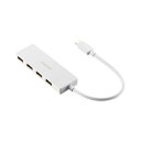 ELECOM エレコム U2HC-H040WH Type−C ハブ USB2.0 USB−A ×4 バスパワー コンパクト 薄型 ケーブル長15cm ホワイト U2HCH040WH(2)