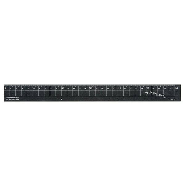 クツワ XS04BK 【5個入】 アルミ定規 30cm ブラック