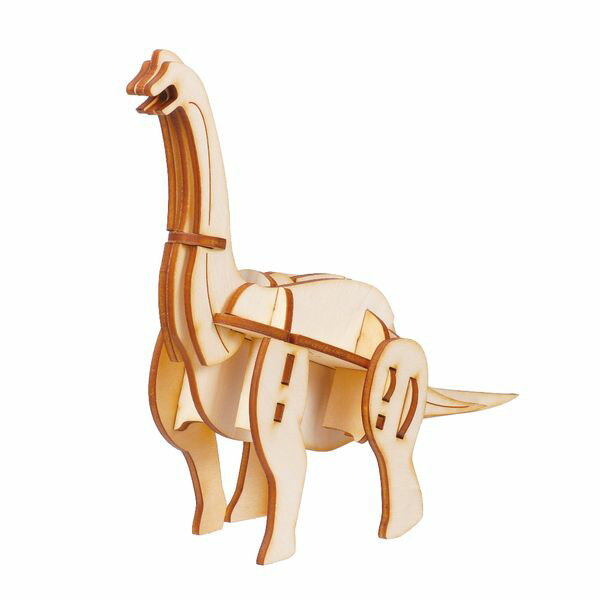 【商品説明】レーザーカット済みのパーツを順番に差し込むだけで組み立てられる、簡単で楽しい木製3Dパズルです。立体なので、ブラキオサウルスの迫力のあるシルエットを再現できます。工具不要で手軽につくれるので、初心者でも扱いやすい商品です。木の温...