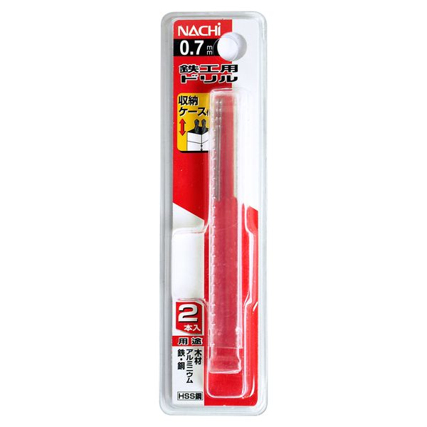 【商品説明】●広い用途で使える汎用ドリルです ●穴径（mm）：0.7 ●軸径（mm）：0.7丸軸 ●タイプ：鉄工用 ●適応材：鉄・銅・アルミ・プラスチック・木材 ●付属品：収納ケース