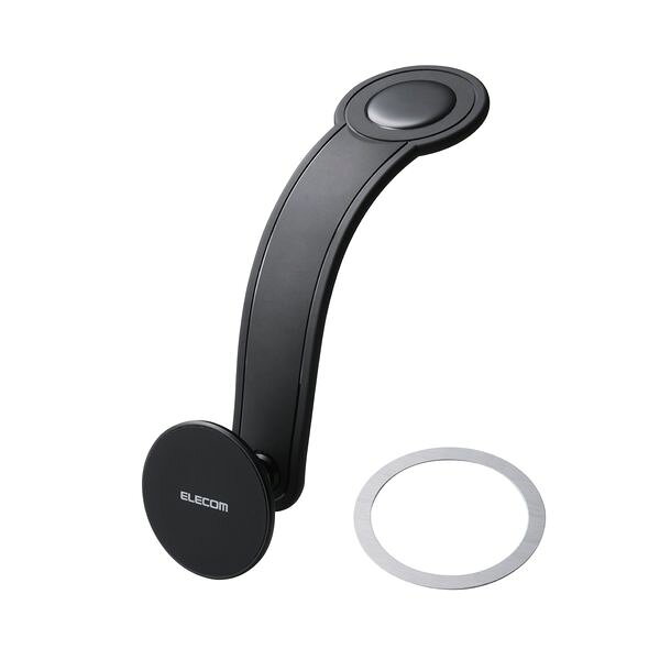 エレコム ELECOM P-CARS15BK スマホホルダー 車 MagSafe対応 強力N52磁石 面ファスナー式 ダッシュボード固定 360°回転 全機種対応 ブラック PCARS15BK