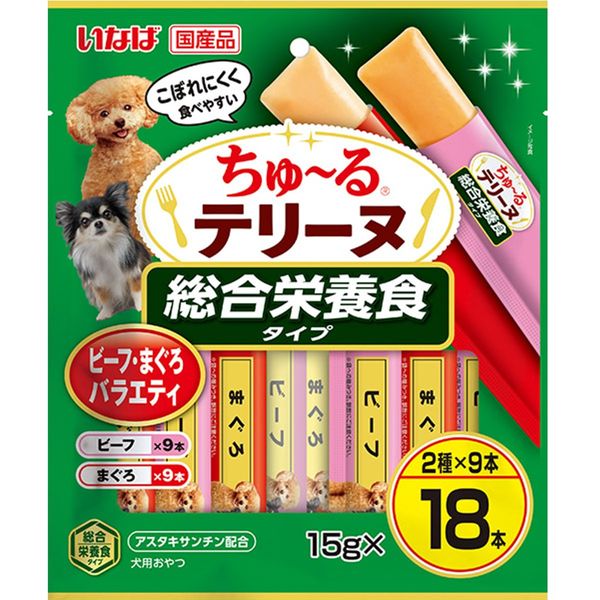 いなばペットフード DS-491 いなば ちゅ〜るテリーヌ 総合栄養食タイプ ビーフ・まぐろバラエティ 15g×18本 DS491