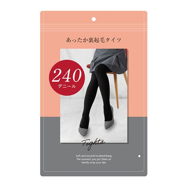 【個数：1個】GJ40774 直送 代引不可・他メーカー同梱不可 グローバルジャパン あったか裏起毛タイツ 240デニール L−LLサイズ ブラック