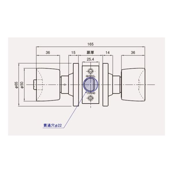 GOAL ゴール ULW 4E BS127MM DT27-37MM ユニロック 円筒錠 ULWシリーズ 間仕切錠 ULW4EBS127MMDT2737MM 2