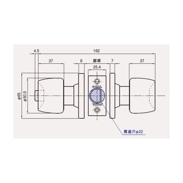 GOAL ゴール ULW 4F BS89MM DT27-37MM ユニロック 円筒錠 ULWシリーズ 間仕切錠 ULW4FBS89MMDT2737MM 2