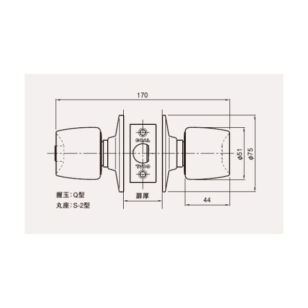 GOAL ゴール US 4Q BS64MM DT30-45MM ユニロック 円筒錠 USシリーズ 間仕切錠 US4QBS64MMDT3045MM 2