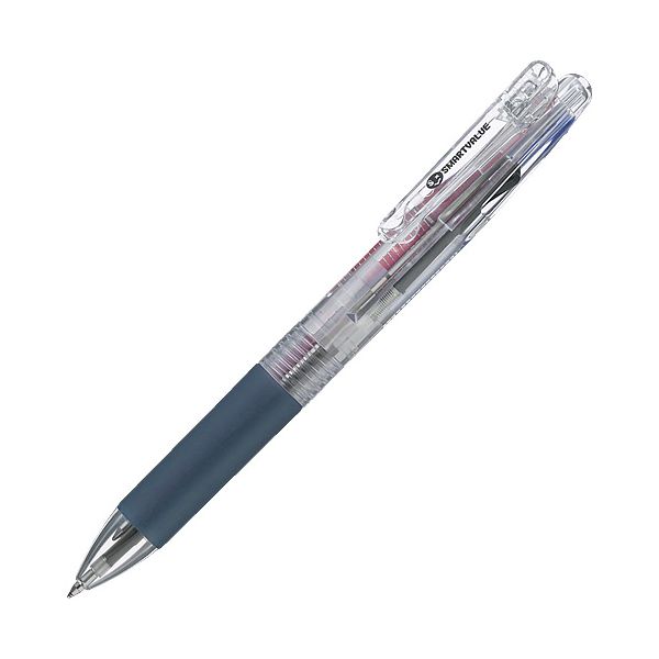 スマートバリュー H038J-3C 多色ボールペン透明 3色 H038J3C ジョインテックス SV
