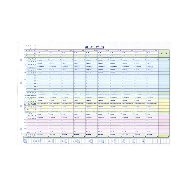 4976075520209 日本法令 法令様式 給与 2 キユウヨ 2 複写式給料明細書兼給料台帳 給与2 2枚複写 複写式給与明細書兼給料台帳 B4規格外 4色刷