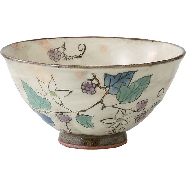 Rice Bowls - (LINEクーポン有)西海陶器 62366 【3個入】 草花木苺 飯碗 紫・大