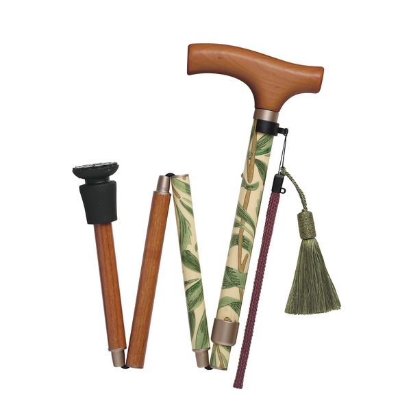 4977626736612 ウィリアム・モリス ステッキ 折畳 ウィローボウ【キャンセル不可】 フジホーム ギフト 敬老 ステッキ折畳 富士ホーム 介護用品 お洒落