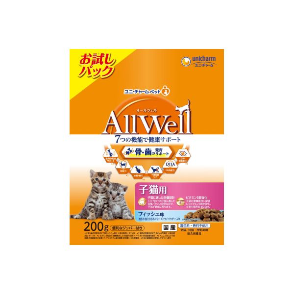 Premium - (LINEクーポン有)ユニ・チャーム 4520699652954 AllWell子猫フィッシュ200g