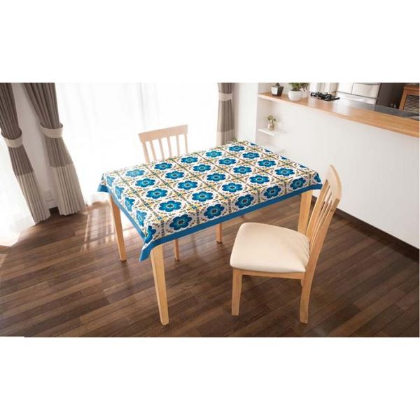 【在庫限り特価】4977932226296 テーブルクロス レーヌ B【キャンセル不可】 スカンジナビアコレクション REINE ブルー 明和グラビア CMLF-1361753 120x150cm ビニール製