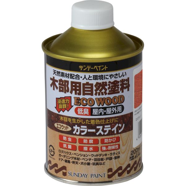 サンデーペイント 4906754262625 エコウッドカラーステイン チーク 200M 200ml SPエコウッドカラーステイン sundaypaint 5L