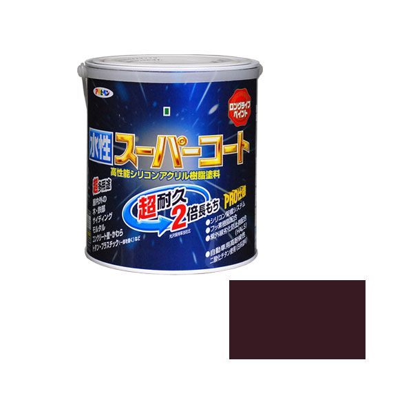 アサヒペン 4970925415431 水性スーパーコート 1．6L チョコレート 4970925415431 水性塗料 多用途-水性スーパーコート ペンキ