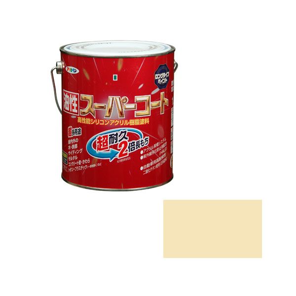 アサヒペン 4970925544049 油性スーパーコート 1.6L ティントベージュ 4970925544049 油性塗料 サイディング コンクリート カラー...