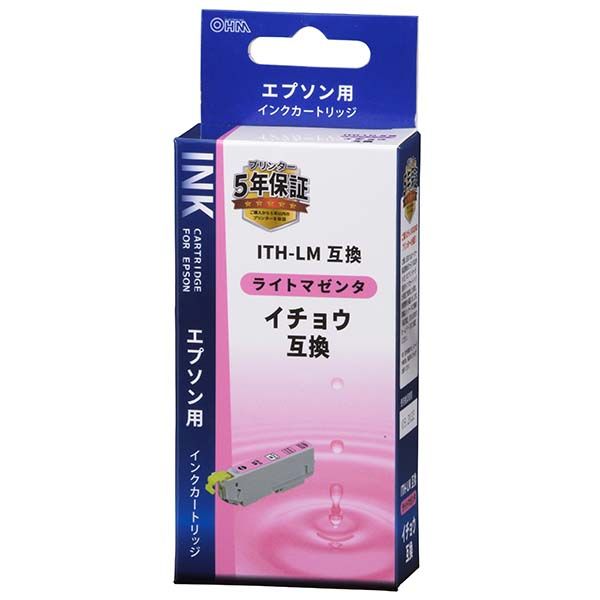 オーム電機 01-4306 エプソン イチョウ ITH－LM互換インク ライトマゼンタ×1 INK－EITHB－LM 014306 エプソン互換