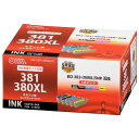 オーム電機 01-4344 キヤノン BCI-381+380XL/5MP互換 5色パック INK-C381+380XLB5P 014344 キヤノン互換(2)