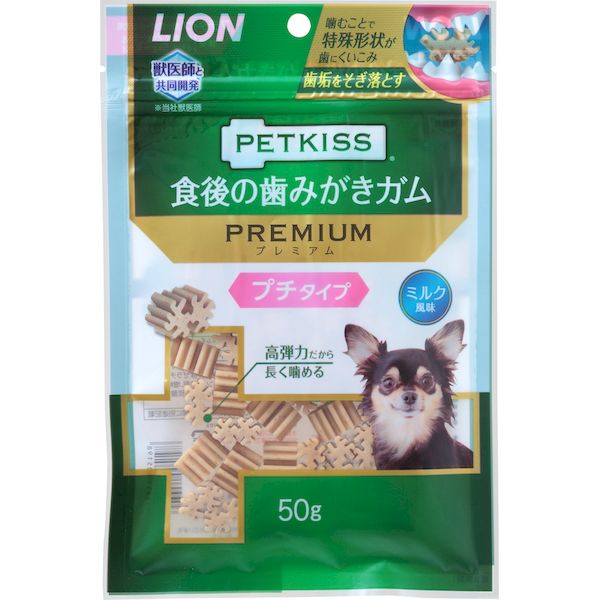 ライオン商事 4903351005198 PETKISS 食後の歯みがきガム プレミアム プチタイプ 50g