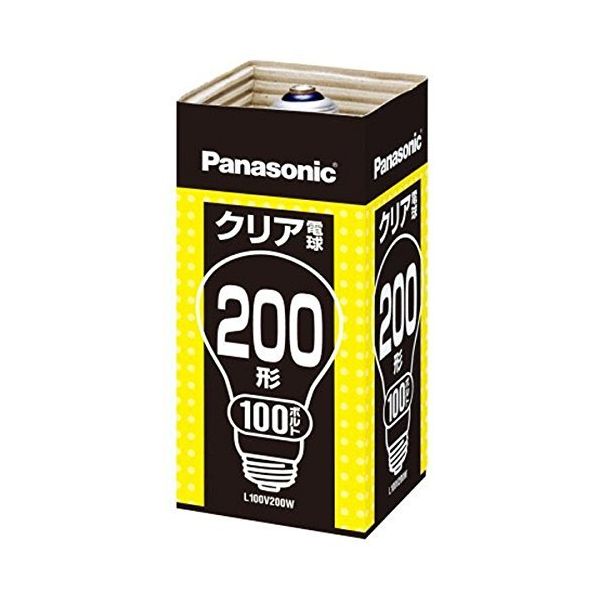 パナソニック電工 Panasonic L100V200W 200Wクリア電球 シリカ電球150W形クリア E26口金 200形 L100V200WE26155CM 口金E26