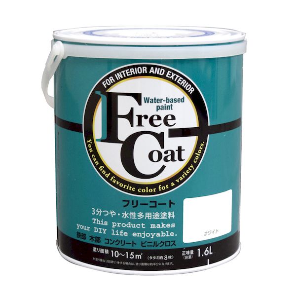 アトムハウスペイント 4971544233017 水性フリーコート 1.6L ホワイト アトムペイント ペンキ 新フリーコート under blue 木部用 壁...