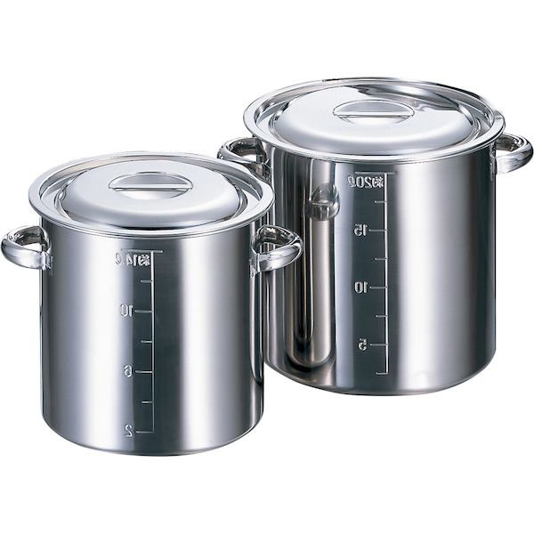 (LINEクーポン有)4560127493902 赤川器物製作所 AG18−8目盛付寸胴鍋20cm手付 業務用 イベント用