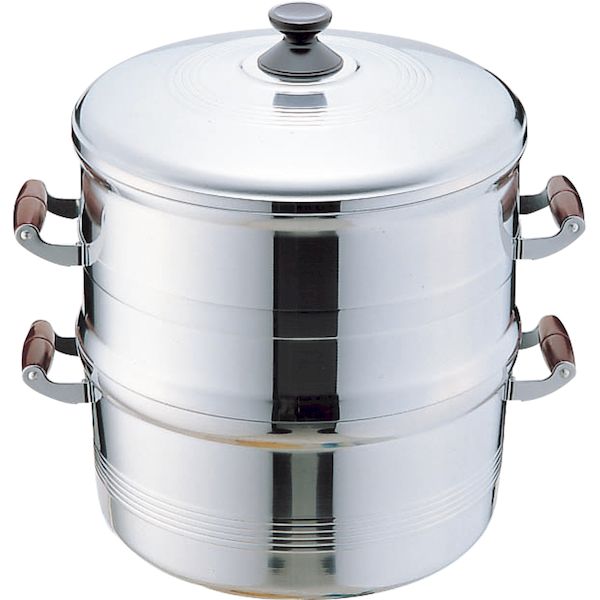 (LINEクーポン有)4977449036982 北陸アルミニウム 長生セイロ竹スノコ付二重28cm アルミ長生セイロ HOK..