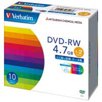 4991348061173 三菱ケミカルメディア DVD－RW 4．7GB DHW47NP10V1 10枚 三菱化学メディア 2倍速対応 PCデータ用