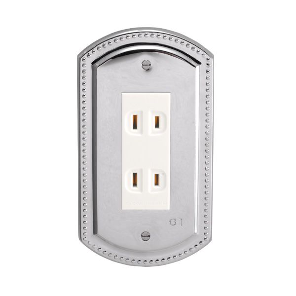 ゴーリキアイランド 790217 真鍮製コンセントプレート コスモシリーズ用 PCNB01 銀色 真鍮 コンセントカバー アンティーク レトロ