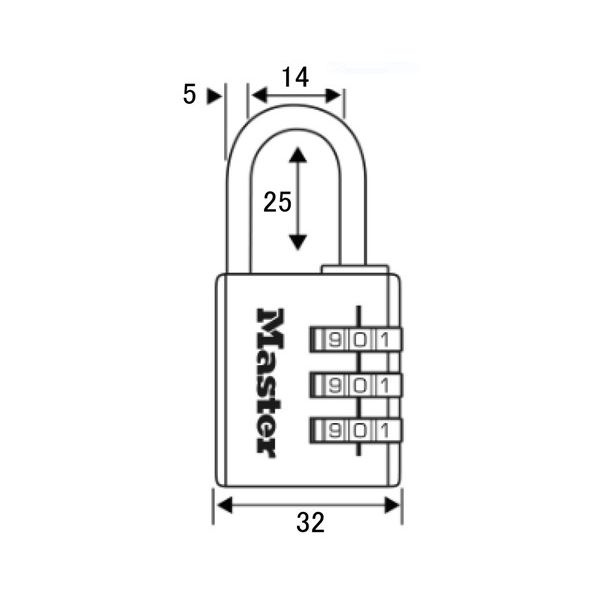MASTER LOCK 0071649315602 630JADPNK ナンバー可変式南京錠 32mm ピンク