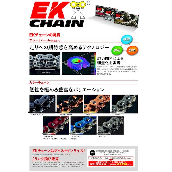 (LINEクーポン有)江沼チェーン 4571291782204 EK チェーン 530ZV−X3 94L SLJ