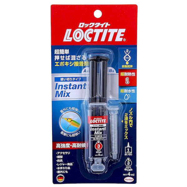 ヘンケルジャパン 4976742259142 高強度エポキシ接着剤 2液タイプ 透明 インスタントミックス 4ml LOCTITE 高強度エポキシ接着剤インスタントミックス 4ml ロックタイト