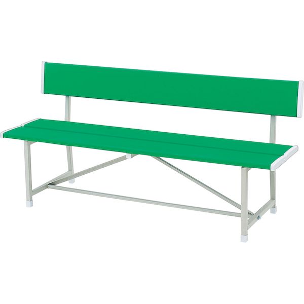 Benches - モリマーキンキ RA-1500N‐グリーン 直送 代引不可・他メーカー同梱不可 樹脂ベンチ RAシリーズ 背付 RA1500N‐グリーン