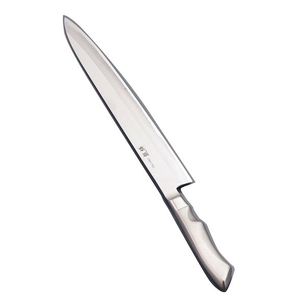 【商品説明】サイズ(cm)、全長(mm)、質量(g)、背厚(mm) 21、340、123、2.3 TKG-PRO(プロ)銀鱗(ぎんりん)和庖丁刃先High Carbonステンレス 高い信頼性と実績をもった大同特殊鋼ハイカーボンステンレスIK-6材(クローム・モリブデン・バナジュムを含有した特殊鋼)と熟練した職人の技術によって作り出されたプロの為の高級庖丁です。又、裏スキ(刃の裏側のくぼみ)により砥石の当たりがよく刃付けが容易に出来ます。ハンドル18-8ステンレス フロスティー仕上げ握り易く設計されたデザインと18-8ステンレス最中製なので、錆びにくく洗浄器にも使用できますので菌の繁殖を防ぎ衛生的です。 重量（g）：150素材・材質：ハイカーボンステンレス原産国：日本類似商品はこちらATK9603 TKG PRO プロ 銀鱗 柳14,237円ATK9602 TKG PRO プロ 銀鱗 柳12,463円ATK9702 TKG PRO プロ 銀鱗 出13,002円ATK9703 TKG PRO プロ 銀鱗 出15,722円ATK9701 TKG PRO プロ 銀鱗 出12,321円ATK9201 TKG−NEO ネオ 柳刃 片12,537円ATK9202 TKG−NEO ネオ 柳刃 片13,957円ATK9802 TKG PRO プロ 銀鱗アジ11,023円ATK9801 TKG PRO プロ 銀鱗アジ9,538円ATK9204 TKG−NEO ネオ 柳刃 片19,323円ATK9203 TKG−NEO ネオ 柳刃 片16,116円AYK23021 SA雪藤 柳刃 21 49015,251円