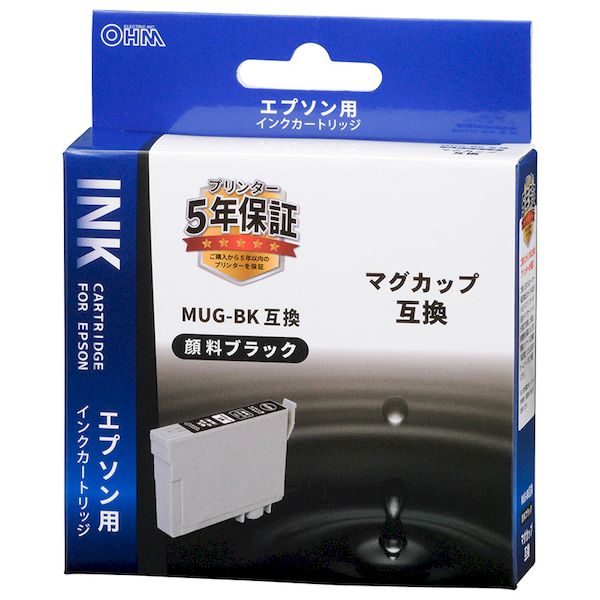RICOH - オーム電機 INK-EMUG-BK エプソン用 マグカップ MUG-BK互換インク（顔料ブラック×1） INKEMUGBK