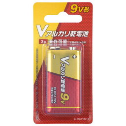 オーム電機 08-4045 アルカリ乾電池 Vシリーズ 9V形×1本 6LR61VN1B 084045