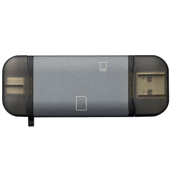 ナカバヤシ CRW-DC3SD76GY USB3G1 Type−C＆Aアルミカードリーダー／グレー CRWDC3SD76GY