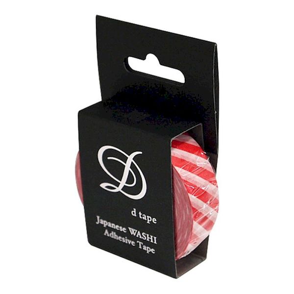 ナカバヤシ DT15-STRIPE-R デコテープ／ストライプ／15mm／レッド DT15STRIPER