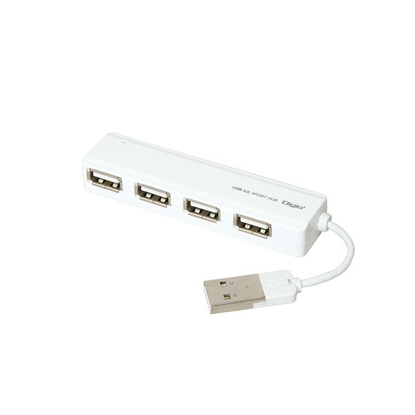 (LINEクーポン有)ナカバヤシ UH-2444W 4ポートUSB2．0ハブ ホワイト UH2444W