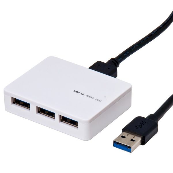 ナカバヤシ UH-3024W USB3．0ハブ／ホワイト UH3024W
