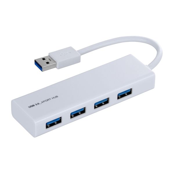 ナカバヤシ UH-3034W 4ポートUSB3．0ハブ／ホワイト UH3034W