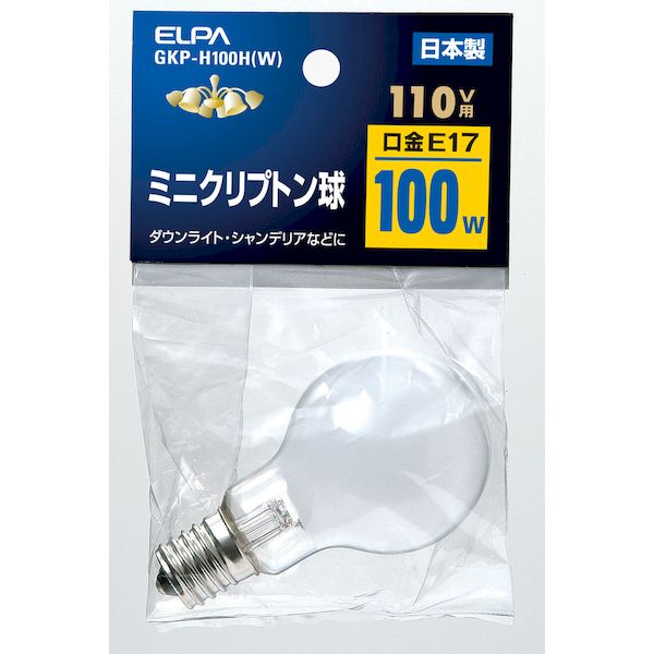 朝日電器 ELPA GKP-H100H(W) ミニクリプトン球 GKPH100H(W)