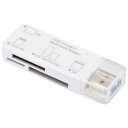 オーム電機 01-3968 USB Type－Aコネクタ接続 microSDカードリーダー 主要49メディア／USB3．2Gen1／ホワイト PC－SCRWU303－W 013968