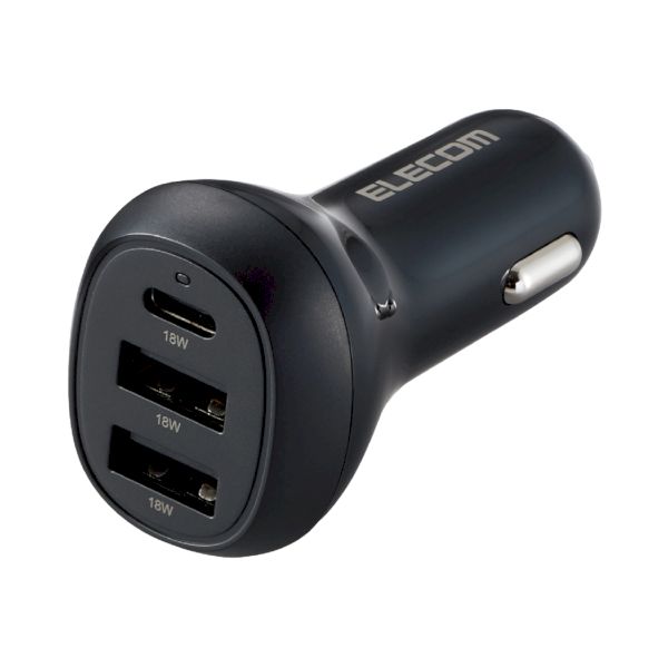 エレコム ELECOM MPA-CCPD06BK シガーソケット カーチャージャー 36W 3ポート USB Type−C ×1 USB A ×2 PD対応 超高速充電 ブラック MPACCPD06BK